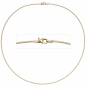 Preview: Halsreif 585 Gelbgold 1,1 mm 50 cm Gold Kette Halskette Goldhalsreif Karabiner