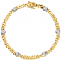 Preview: Armband 585 Gold Gelbgold Weißgold bicolor 6 Diamanten Brillanten 19 cm