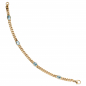 Preview: Armband 585 Gold Gelbgold 19 cm 4 Blautopase hellblau blau Goldarmband Karabiner