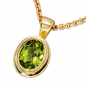 Preview: Anhänger oval 585 Gold Gelbgold 1 Peridot grün Goldanhänger