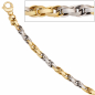 Preview: Collier Halskette 585 Gold Gelbgold Weißgold bicolor 45 cm Kette Goldkette