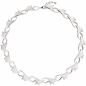 Preview: Collier Halskette Ginko Ginkgo 925 Silber mattiert 47 cm Kette Silberkette