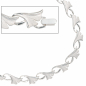 Preview: Collier Halskette Ginko Ginkgo 925 Silber mattiert 47 cm Kette Silberkette