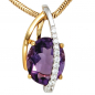 Preview: Anhänger 585 Gold Gelbgold Weißgold 11 Diamanten Brillanten 1 Amethyst violett