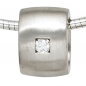 Preview: Anhänger 925 Sterling Silber rhodiniert matt mattiert 1 Diamant Brillant 0,05ct.