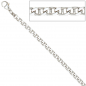 Preview: Armband 925 Sterling Silber rhodiniert 21 cm Silberarmband Karabiner