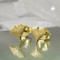 Preview: Ohrstecker Ohrring 7mm Ginkgoblatt glänzend 9Kt GOLD