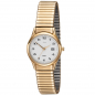 Preview: JOBO Damen Armbanduhr Quarz Analog Edelstahl gold vergoldet Flexband Datum