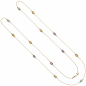 Preview: Halskette Kette lang 585 Gold Gelbgold Citrine Blautopase Amethyste 90 cm