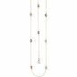 Preview: Halskette Kette lang 585 Gold Gelbgold Citrine Blautopase Amethyste 90 cm