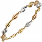 Preview: Armband 585 Gold Gelbgold Rotgold Weißgold tricolor dreifarbig 19 cm Goldarmband