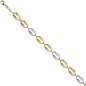 Preview: Armband 585 Gold Gelbgold Rotgold Weißgold tricolor dreifarbig 19 cm Goldarmband