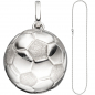 Preview: Kinder Anhänger Fußball 925 Silber Fußballanhänger mit Kette 42 cm