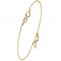 Preview: Armband Unendlichkeit 375 Gold Gelbgold bicolor 7 Zirkonia 19,5 cm Goldarmband