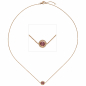 Preview: Collier Halskette 585 Gold Rotgold 1 Turmalin pink 16 Diamanten Brillanten 42 cm