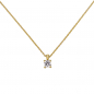 Preview: Collier Kette mit Anhänger 585 Gold Gelbgold 1 Diamant Brillant 0,15 ct. 45 cm