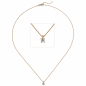 Preview: Collier Kette mit Anhänger 585 Gold Rotgold 1 Diamant Brillant 0,15 ct. 45 cm