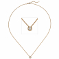 Preview: Collier Kette mit Anhänger 585 Gold Rotgold 1 Diamant Brillant 0,25 ct. 45 cm