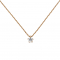 Preview: Collier Kette mit Anhänger 585 Gold Rotgold 1 Diamant Brillant 0,15 ct. 45 cm