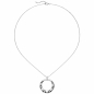 Preview: Collier 925 Sterling Silber 18 Zirkonia 45 cm Silberkette Karabiner