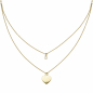 Preview: Collier Herz 925 Sterling Silber gold vergoldet 1 Zirkonia 44 cm