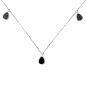 Preview: Collier Halskette 925 Sterling Silber 5 Onyxe 45 cm