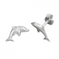 Preview: Stecker 12x6mm springender Delfin Silber 925