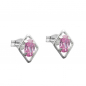 Preview: Stecker Rhombus pink Zirkonia Silber 925