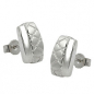 Preview: Stecker 10x6mm Viereck Waffelmuster matt-glänzend Silber 925