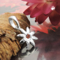 Preview: Anhänger Blume 8mm Zirkonia rot-orange Silber 925