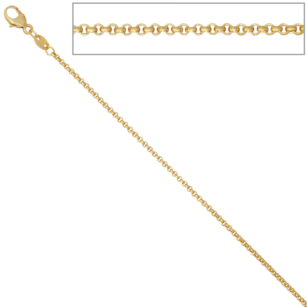 Erbskette 333 Gelbgold 1,5 mm 42 cm Gold Kette Halskette Goldkette Karabiner