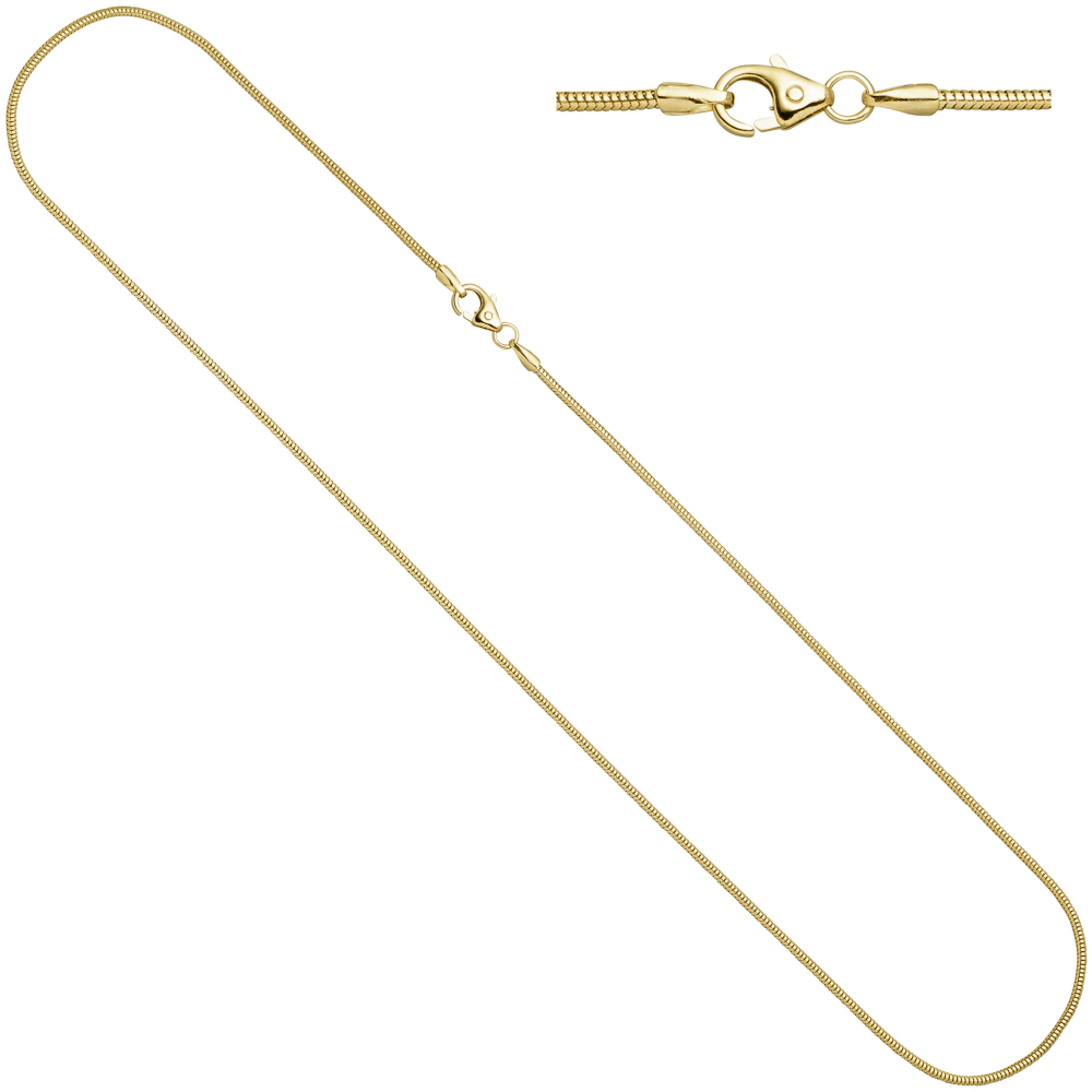 Schlangenkette 333 Gelbgold 1,4 mm 40 cm Gold Kette Halskette Goldkette