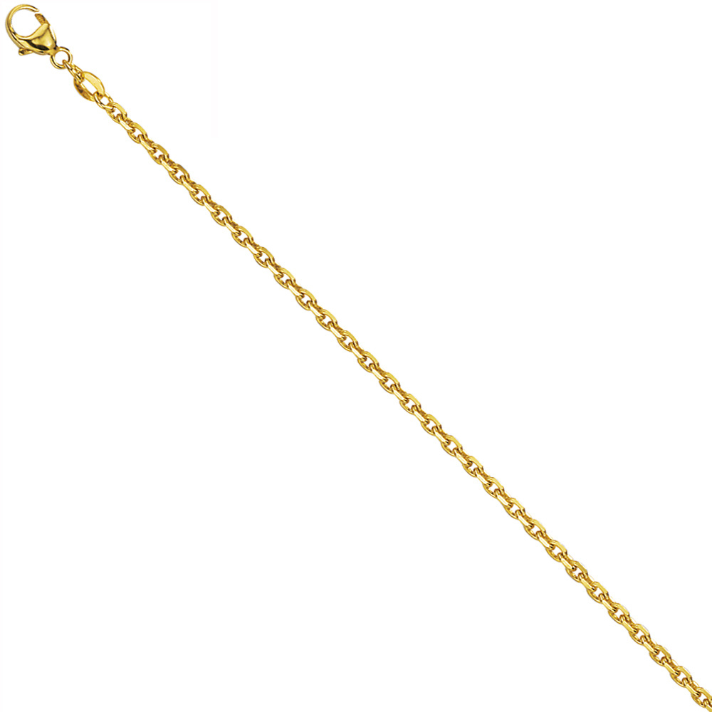 Ankerkette 585 Gelbgold diamantiert 1,6 mm 40 cm Gold Kette Halskette Goldkette