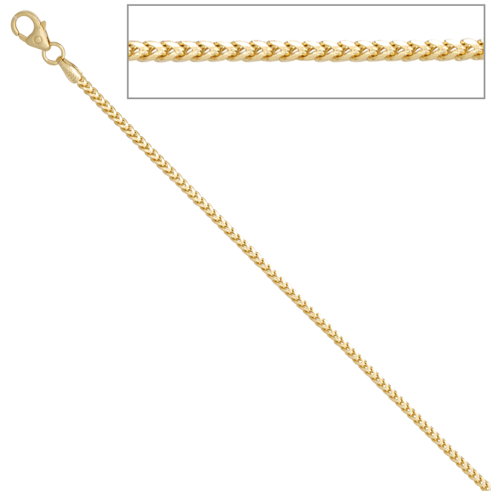 Bingokette 585 Gelbgold 1,2 mm 38 cm Gold Kette Halskette Goldkette Karabiner