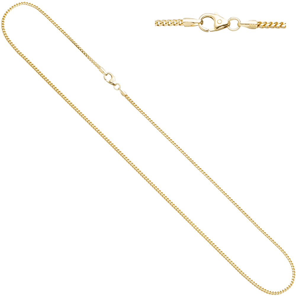 Bingokette 585 Gelbgold 1,5 mm 42 cm Gold Kette Halskette Goldkette Karabiner