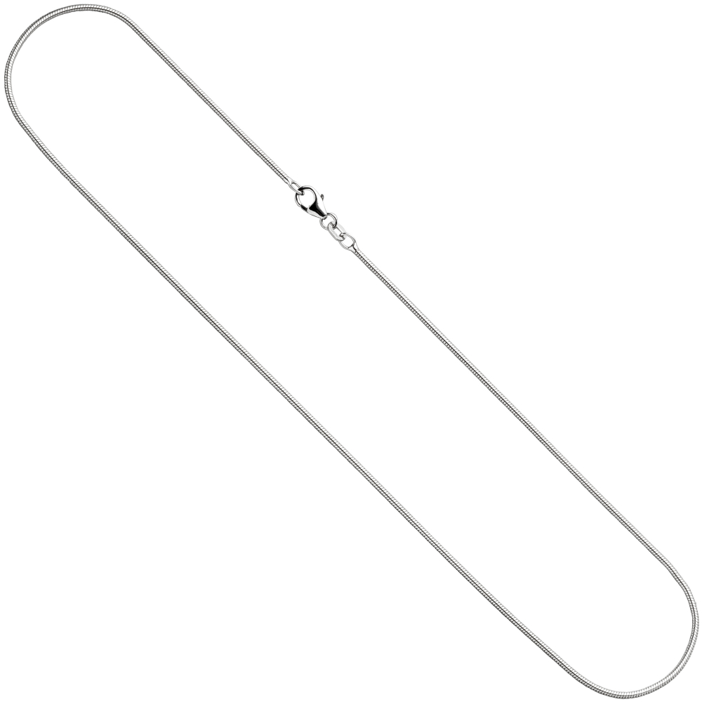 Schlangenkette 925 Silber 1,3 mm 40 cm Halskette Kette Silberkette Karabiner