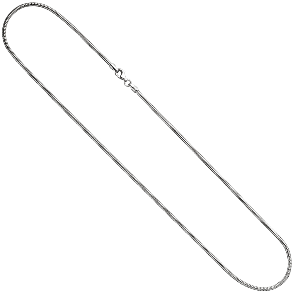 Schlangenkette 925 Silber 1,6 mm 50 cm Halskette Kette Silberkette Karabiner