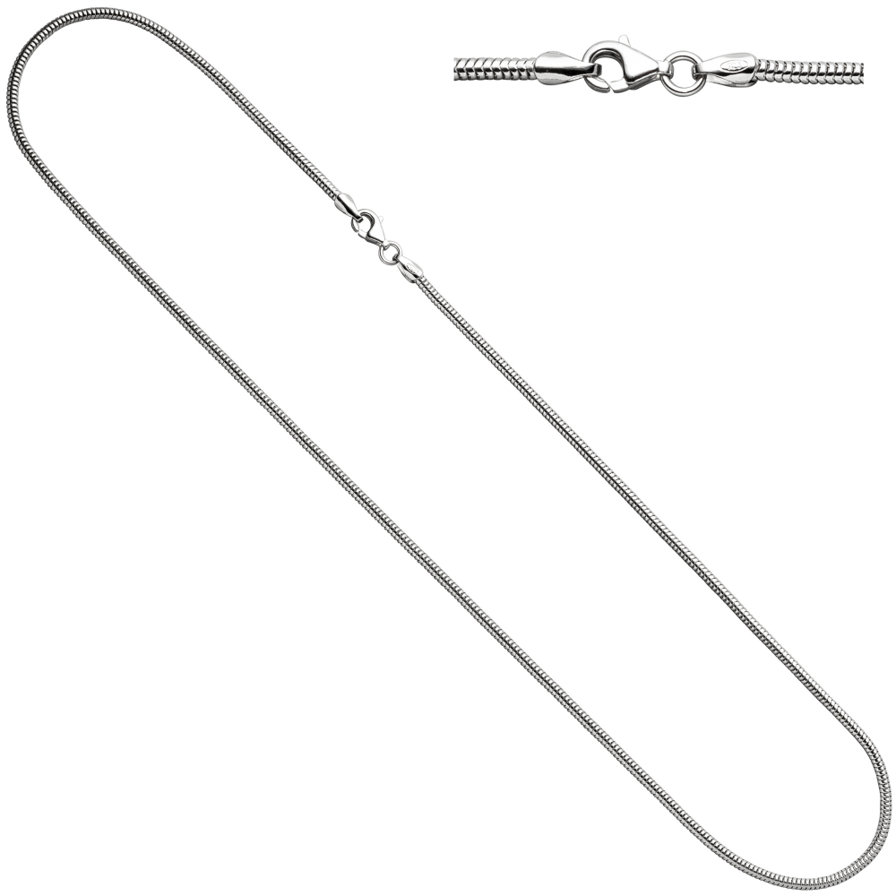 Schlangenkette 925 Silber 1,6 mm 60 cm Halskette Kette Silberkette Karabiner