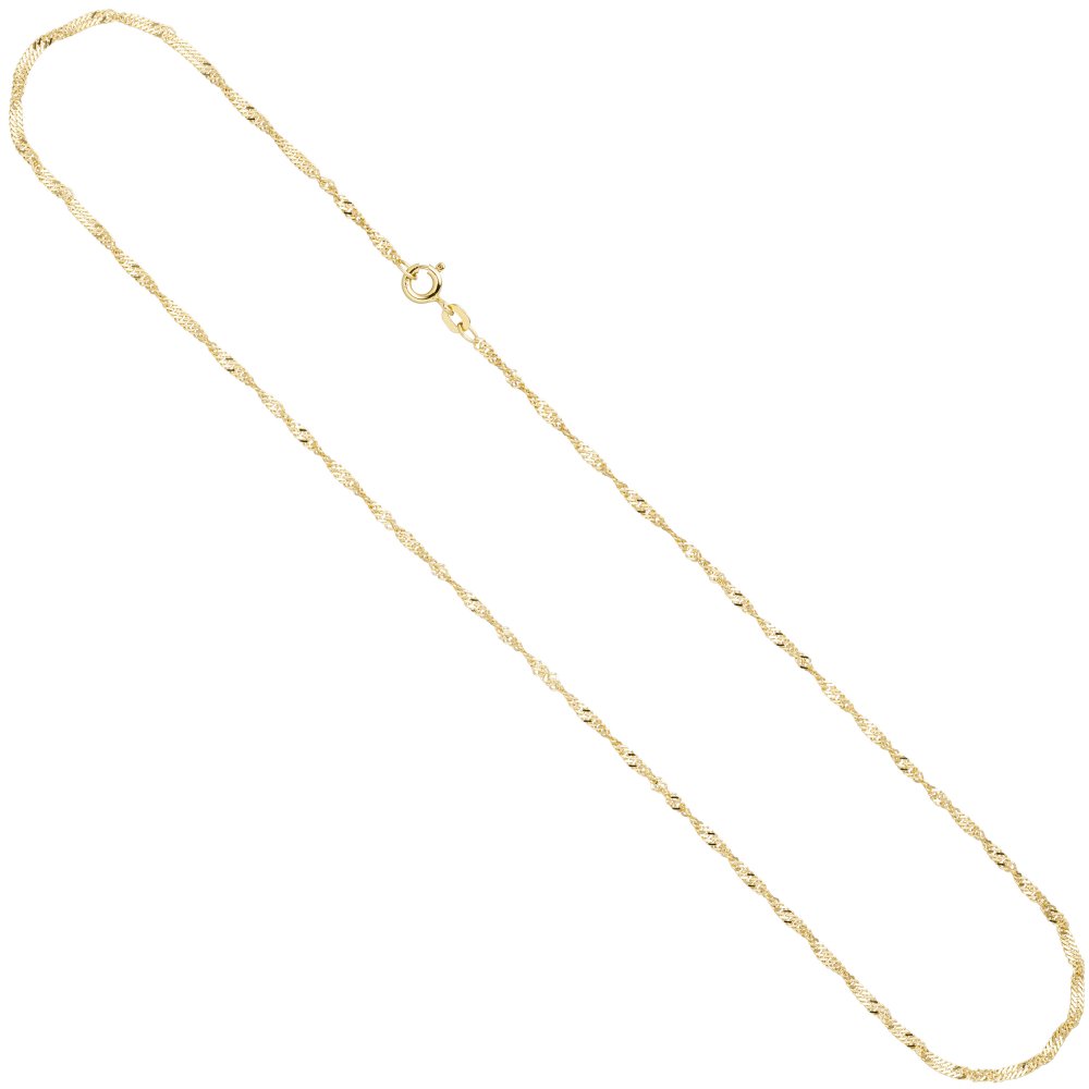 Singapurkette 333 Gelbgold 1,8 mm 42 cm Gold Kette Halskette Goldkette Federring