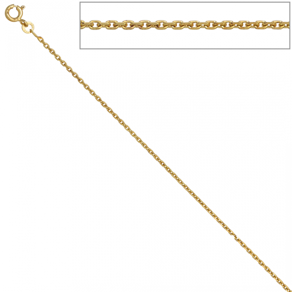 Ankerkette 585 Gelbgold diamantiert 1,6 mm 50 cm Gold Kette Halskette Goldkette