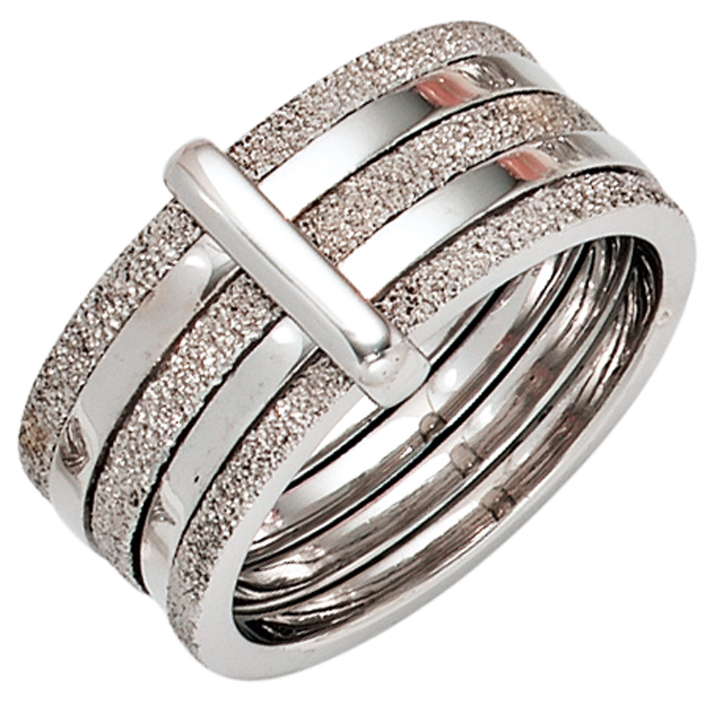 Damen Ring breit 925 Sterling Silber rhodiniert Silberring - 54mm