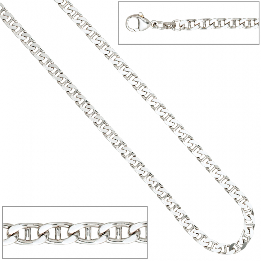 Halskette Kette 925 Sterling Silber rhodiniert 60 cm Silberkette Karabiner