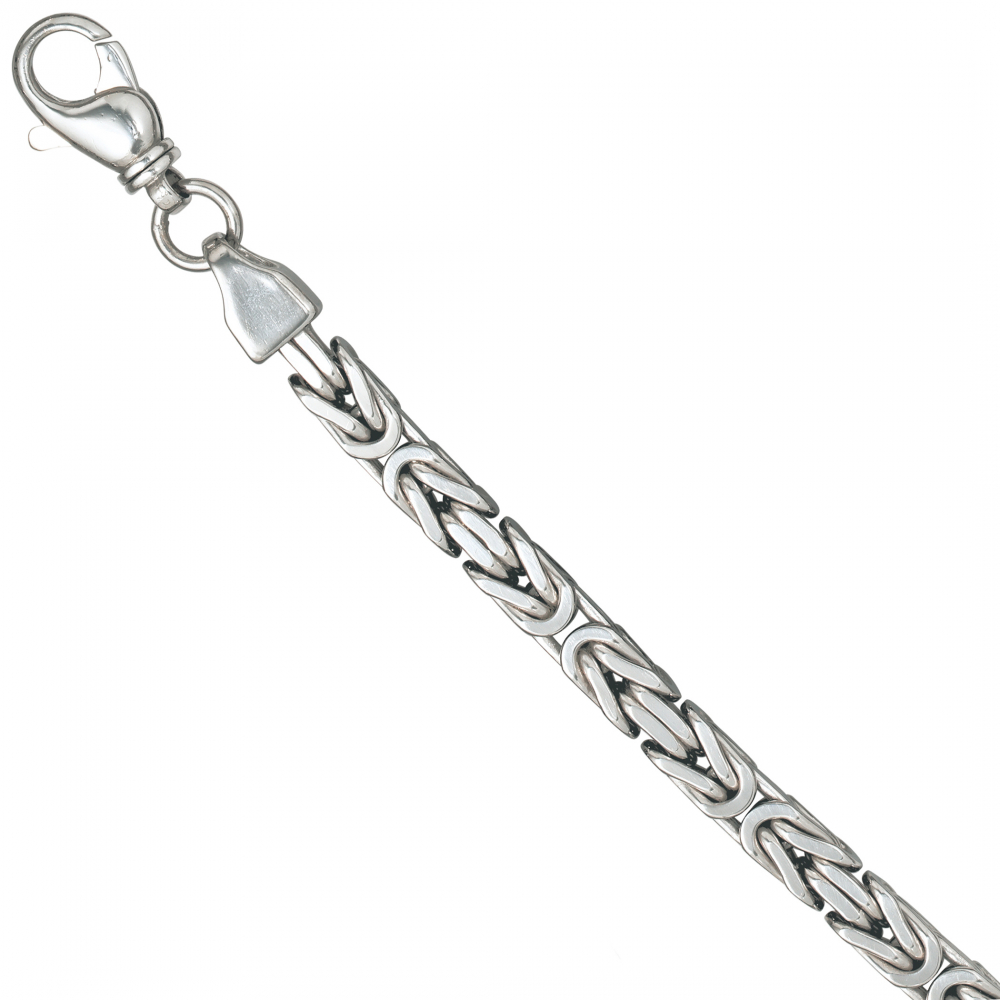 Königsarmband 925 Sterling Silber 23 cm Armband Silberarmband Karabiner