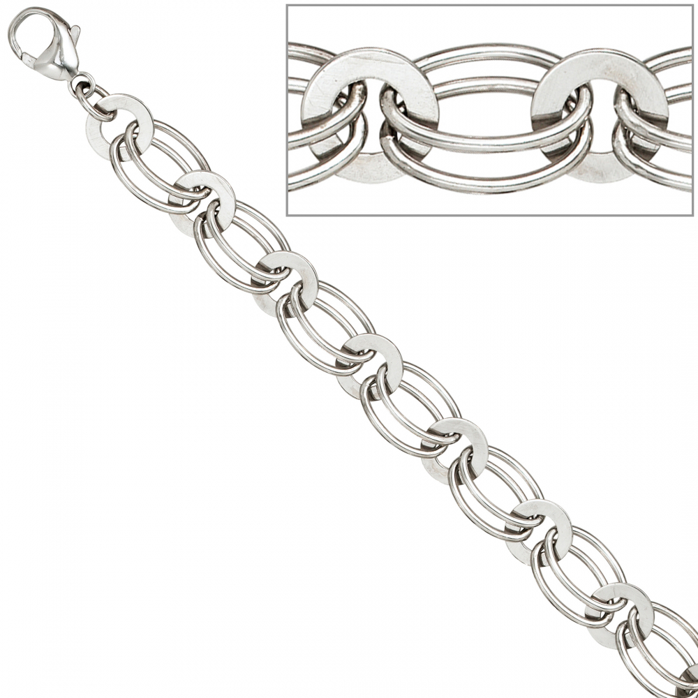 Armband 925 Sterling Silber rhodiniert 19 cm Silberarmband Karabiner