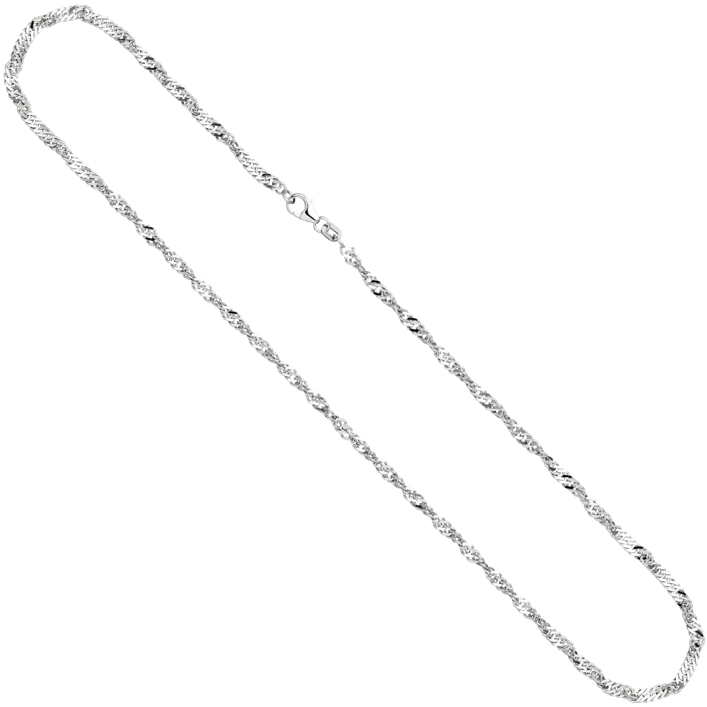 Singapurkette 925 Silber 2,9 mm 50 cm Halskette Kette Silberkette Karabiner