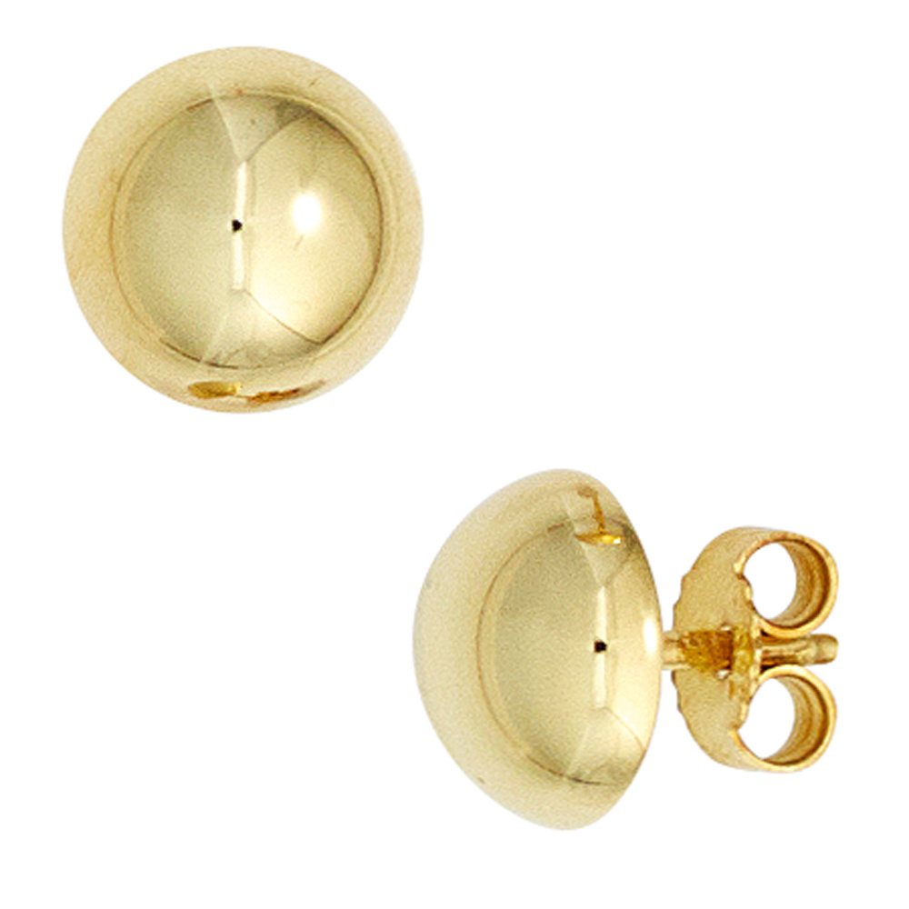 Ohrstecker Halbkugel 333 Gold Gelbgold Ohrringe Goldohrstecker