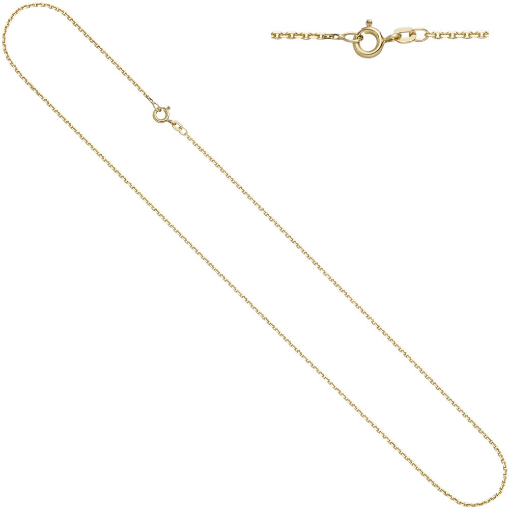 Ankerkette 333 Gelbgold 1,2 mm 42 cm Gold Kette Halskette Goldkette Federring