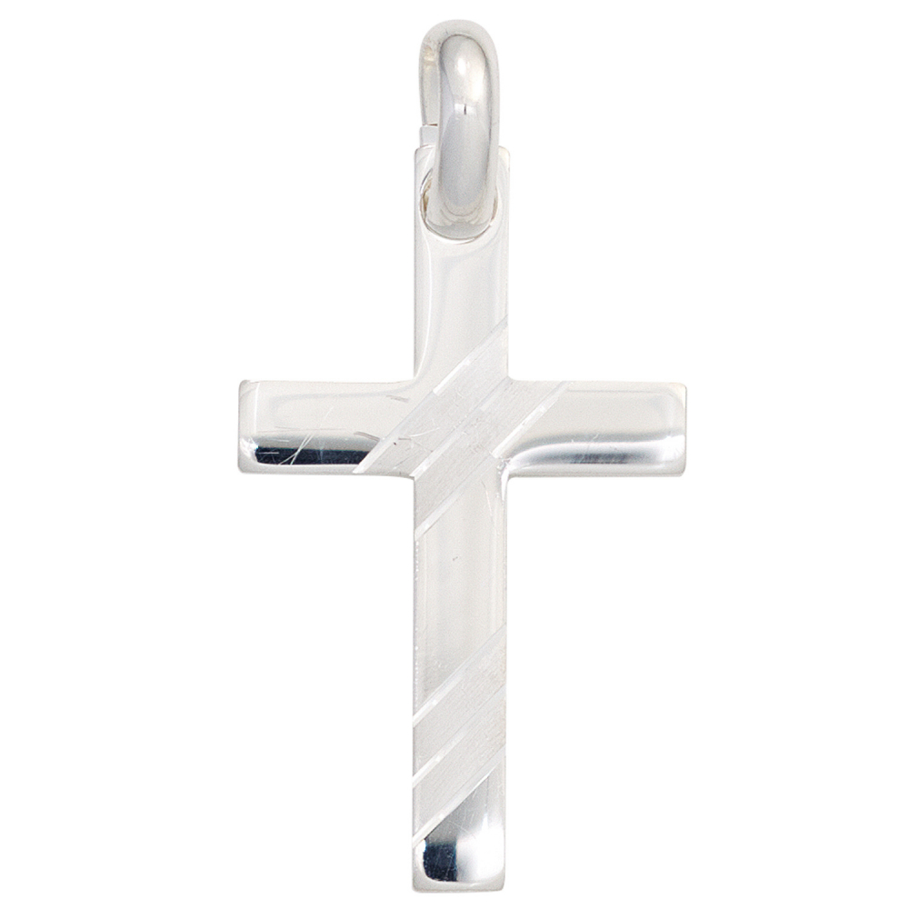 Anhänger Kreuz 925 Sterling Silber teil matt Kreuzanhänger Silberkreuz