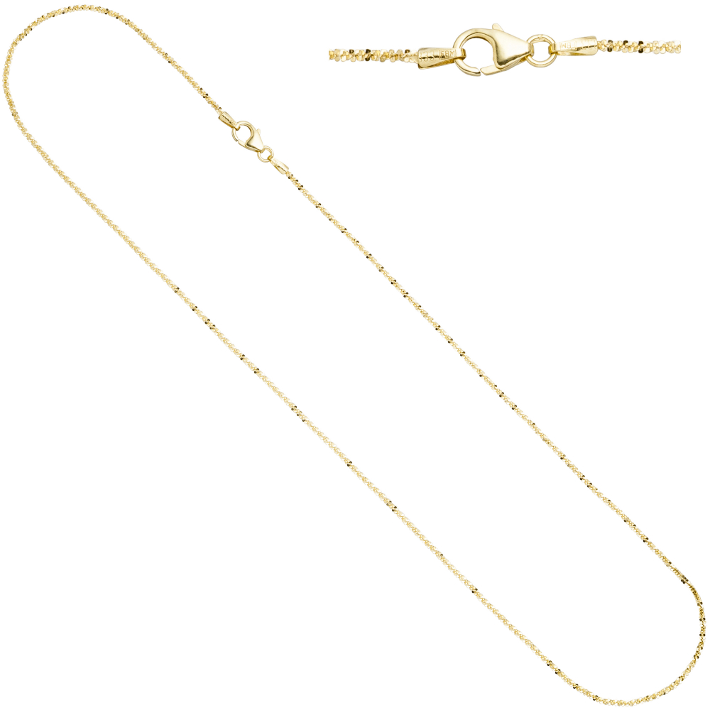 Criss-Cross Kette 333 Gelbgold 1,3 mm 40 cm Gold Halskette Goldkette Karabiner