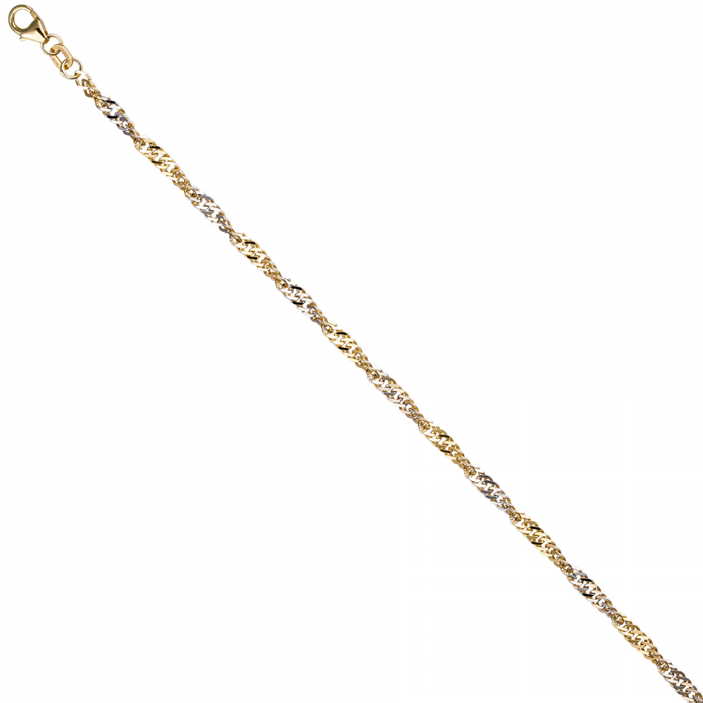 Fußkettchen Fußkette 925 Sterling Silber gold vergoldet 2,9 mm 25 cm Karabiner